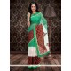 Green Cotton Designer Saree