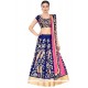 Fine Raw Silk Blue A Line Lehenga Choli