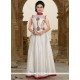 Sparkling Silk Resham Work White Designer Gown