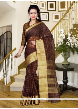 Outstanding Patch Border Work Maroon Silk Classic Saree