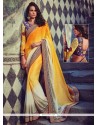 Staggering Embroidered Work Yellow Jacquard Classic Designer Saree