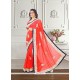 Princely Red Patch Border Work Traditional Saree