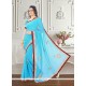 Extraordinary Georgette Turquoise Classic Saree