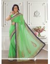 Fashionable Georgette Patch Border Work Traditional Saree
