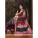Black And Red Supernet Half And Half Saree
