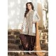 Integral Cotton Off White Resham Work Designer Patiala Salwar Kameez