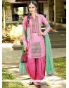 Magnetize Resham Work Pink Designer Patiala Salwar Kameez