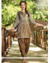 Stylish Cotton Grey Designer Patiala Salwar Kameez