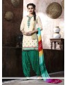 Impeccable Cotton Lace Work Punjabi Suit