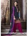 Impeccable Lace Work Black Punjabi Suit