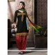 Dignified Black Resham Work Cotton Punjabi Suit