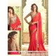 Radiant Red Embroidered Work Traditional Saree