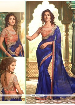 Pleasing Georgette Patch Border Work Classic Saree