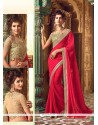 Aesthetic Georgette Hot Pink Trendy Saree