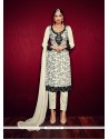 Marvelous Georgette Off White Pant Style Suit