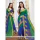 Intrinsic Jacquard Blue And Green Designer Saree