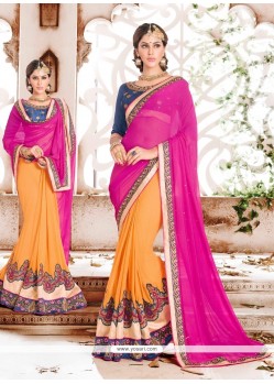 Classy Georgette Embroidered Work Classic Saree