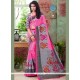 Eye-catchy Art Silk Pink Printed Saree