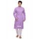 Purple Ready Made Ethnic Kurta Pajama In Cotton