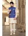 Cream Latest Jacket Style Designer Indian Punjabi Kurta Pajama