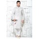 Grey Jute Silk Kurta Pyjama For Men For Wedding