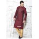 Maroon Jacquard Silk Designer Punjabi Kurta Pajama
