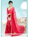 Preferable Hot Pink Georgette Casual Saree