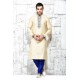 Cream Indian Punjabi Silk Kurta Pajama For Diwali