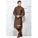Brown Latest Indian Fashion Silk Kurta Pajama For Feativals