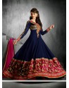 Dazzling Blue Embroidery Anarkali Salwar Suit