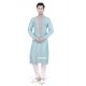 Tiffany Blue Raw Silk Designer Punjabi Kutra Pajama