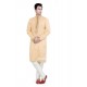 Cream Designer Mens Kurta Pajama In Cotton