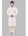 Off White Pure Indian Cotton Kurta Pyjama
