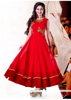Marvelous Red Georgette Anarkali Salwar Suit