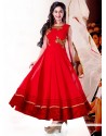 Marvelous Red Georgette Anarkali Salwar Suit
