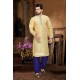 Yellow Art Silk Indian Wedding Kurta Pajama