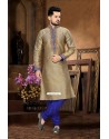 Brown Ghicha Silk Gents Kurta Pajama For Festivals