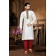 White Ethnic Wear Punjabi Kurta Pajama In Silk