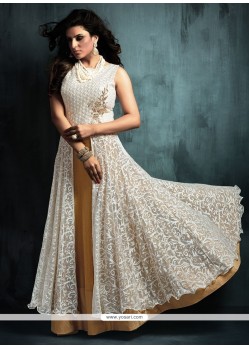 Hypnotizing Off White Long Choli Lehenga