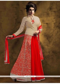 Girlish Art Silk Patch Border Work Long Choli Lehenga