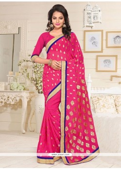 Glowing Georgette Lace Work Designer Saree