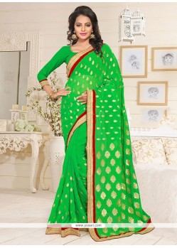 Sophisticated Georgette Green Designer Saree