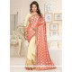 Topnotch Georgette Beige And Peach Designer Saree