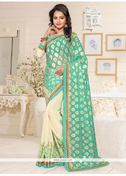 Exquisite Georgette Lace Work Designer Saree