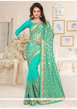 Aspiring Embroidered Work Lycra Designer Saree