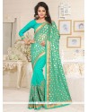 Aspiring Embroidered Work Lycra Designer Saree