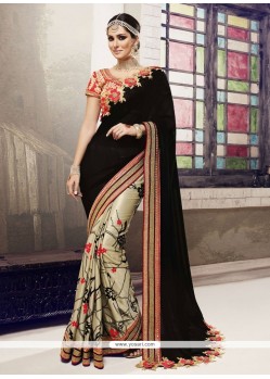 Enthralling Georgette Lace Work Classic Saree