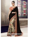 Enthralling Georgette Lace Work Classic Saree