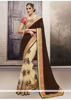 Piquant Georgette Half N Half Designer Saree