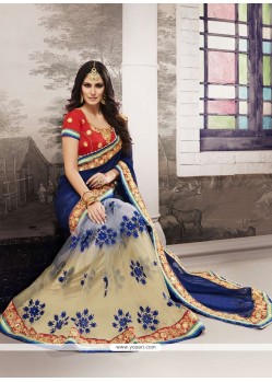 Capricious Georgette Half N Half Designer Saree